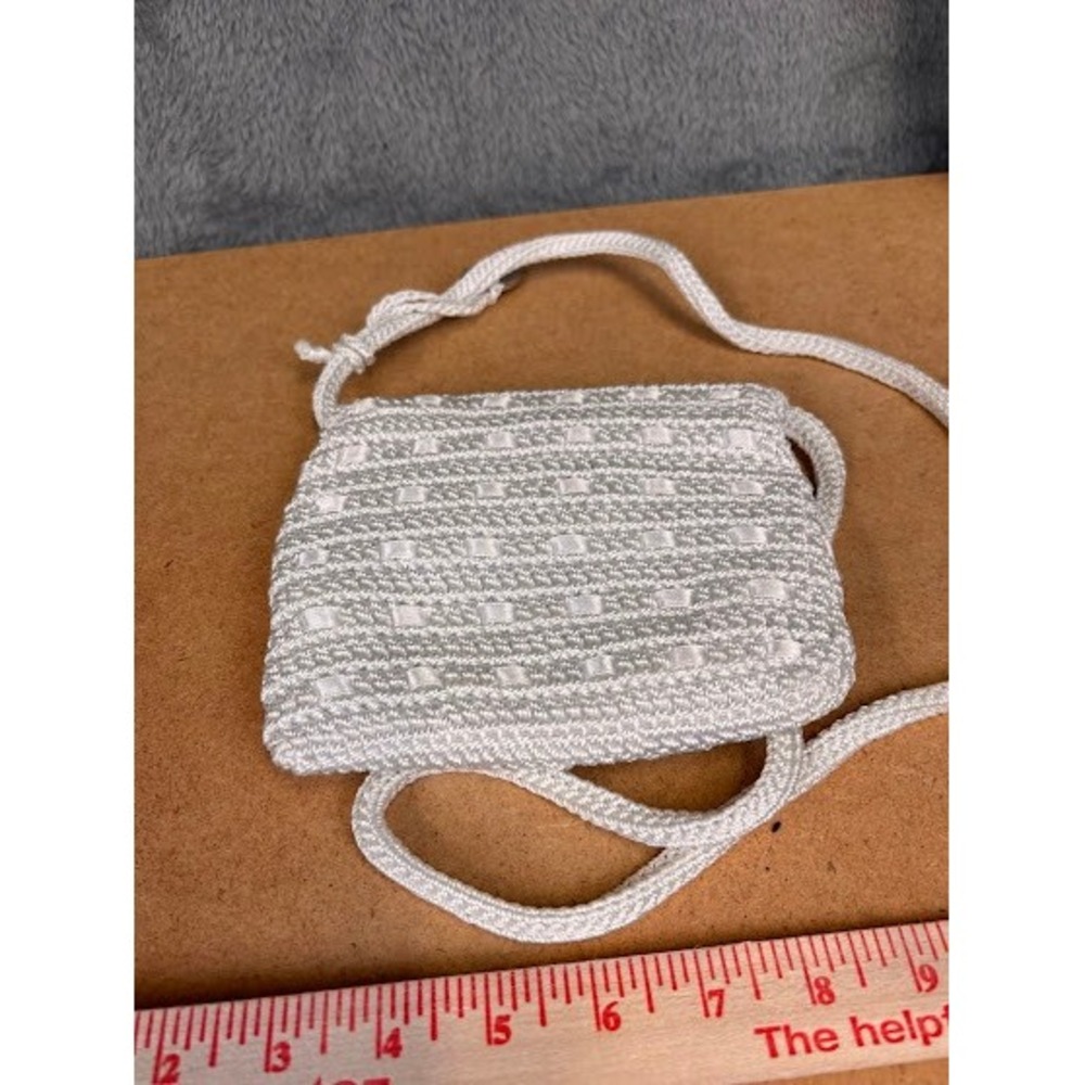 The‎ Sak White Crochet Ribbon Woven Small Crossbody Bag Flap Closure Boho - Picture 7 of 10